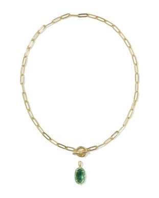 Elisa Enamel Link Chain Necklace in Gold