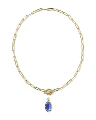 Elisa Enamel Link Chain Necklace in Gold