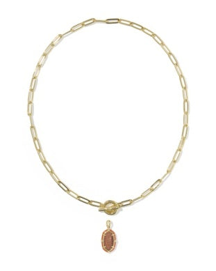 Elisa Enamel Link Chain Necklace in Gold