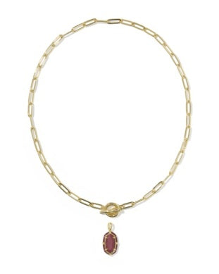 Elisa Enamel Link Chain Necklace in Gold