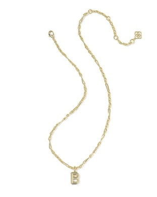 Bubble Letter A Pendant Necklace in Gold