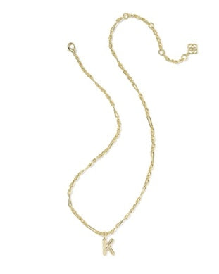 Bubble Letter A Pendant Necklace in Gold