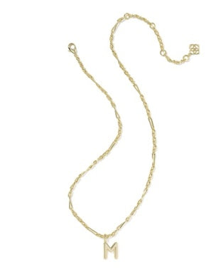 Bubble Letter A Pendant Necklace in Gold