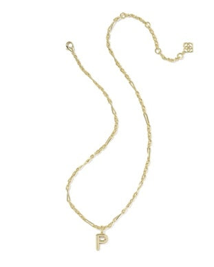 Bubble Letter A Pendant Necklace in Gold