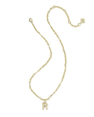 Bubble Letter A Pendant Necklace in Gold