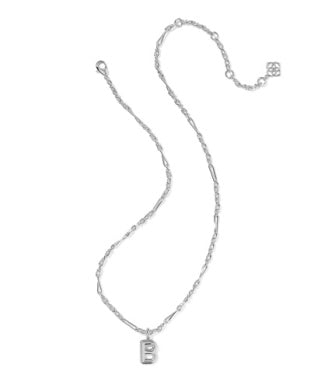 Bubble Letter Pendant Necklace in Silver