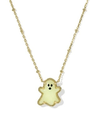 Ghost Glow in the Dark Short Pendant Necklace in Gold