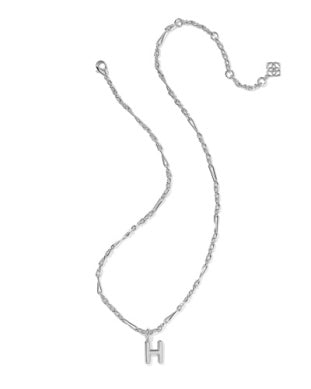 Bubble Letter Pendant Necklace in Silver