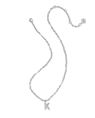 Bubble Letter Pendant Necklace in Silver