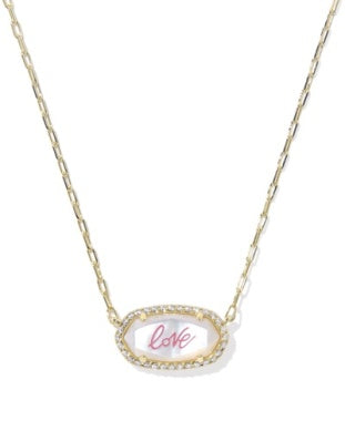 Elisa Pave Frame Pendant Necklace in Gold