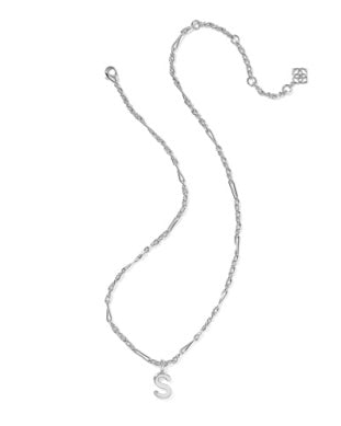 Bubble Letter Pendant Necklace in Silver