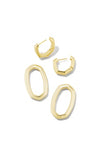 Devin Crystal Link Earrings in Gold