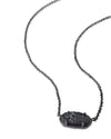 Elisa Pendant Necklace In Black Drusy