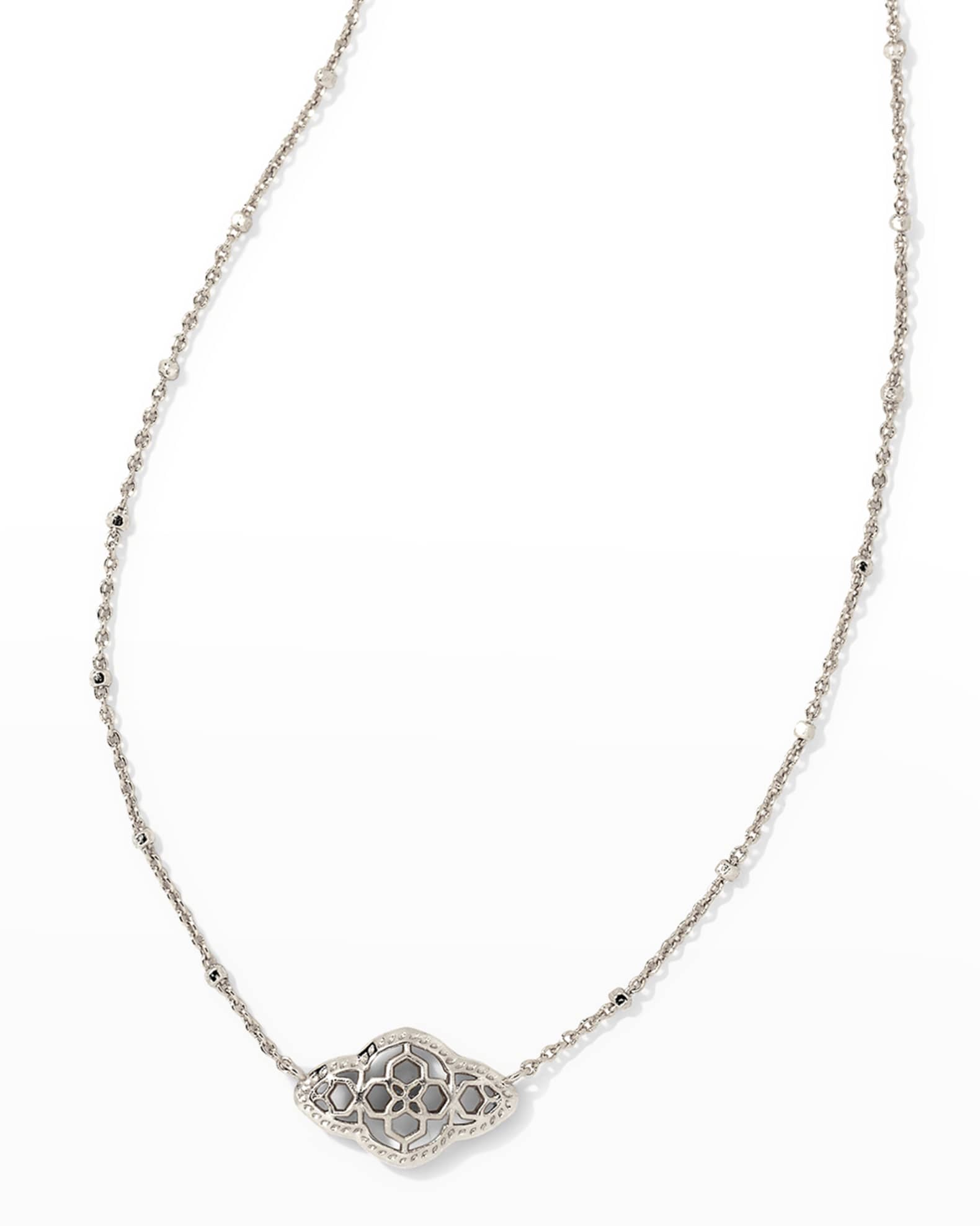 Abbie Pendant Necklace in Silver Filigree