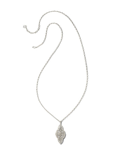 Abbie Long Pendant Necklace in Silver Filigree