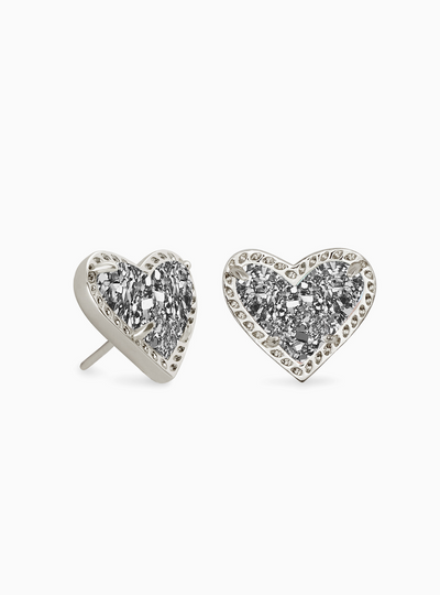 Ari Heart Stud Earring in Silver