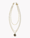Davis Gold Chain Triple Strand Necklace