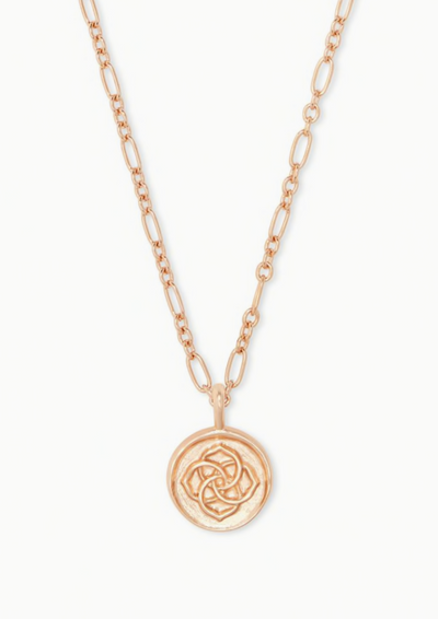 Dira Coin Pendant Necklace in Rose Gold
