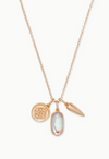 Dira Coin Charm Necklace in Rose Gold