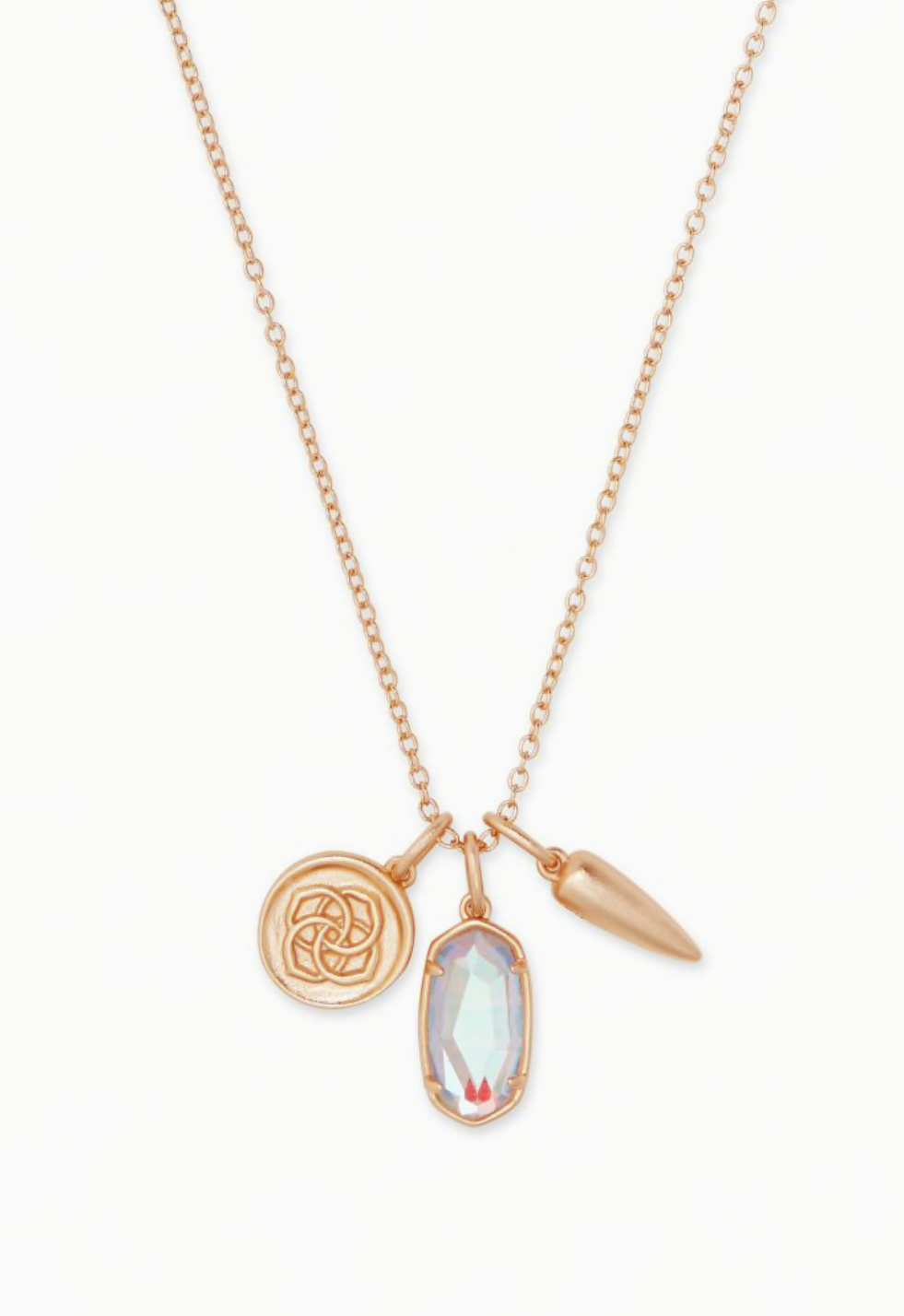 Dira Coin Charm Necklace in Rose Gold