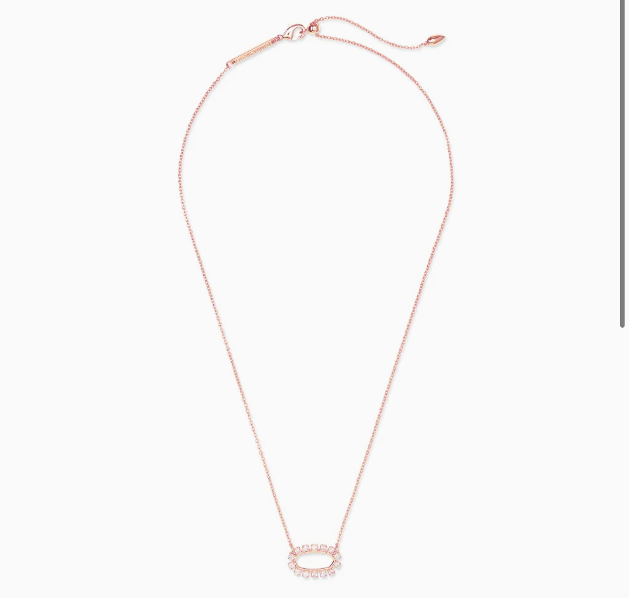 Elisa Open Frame Crystal Pendant in Rose Gold