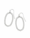 Elle Open Frame Crystal Drop Earrings In Silver