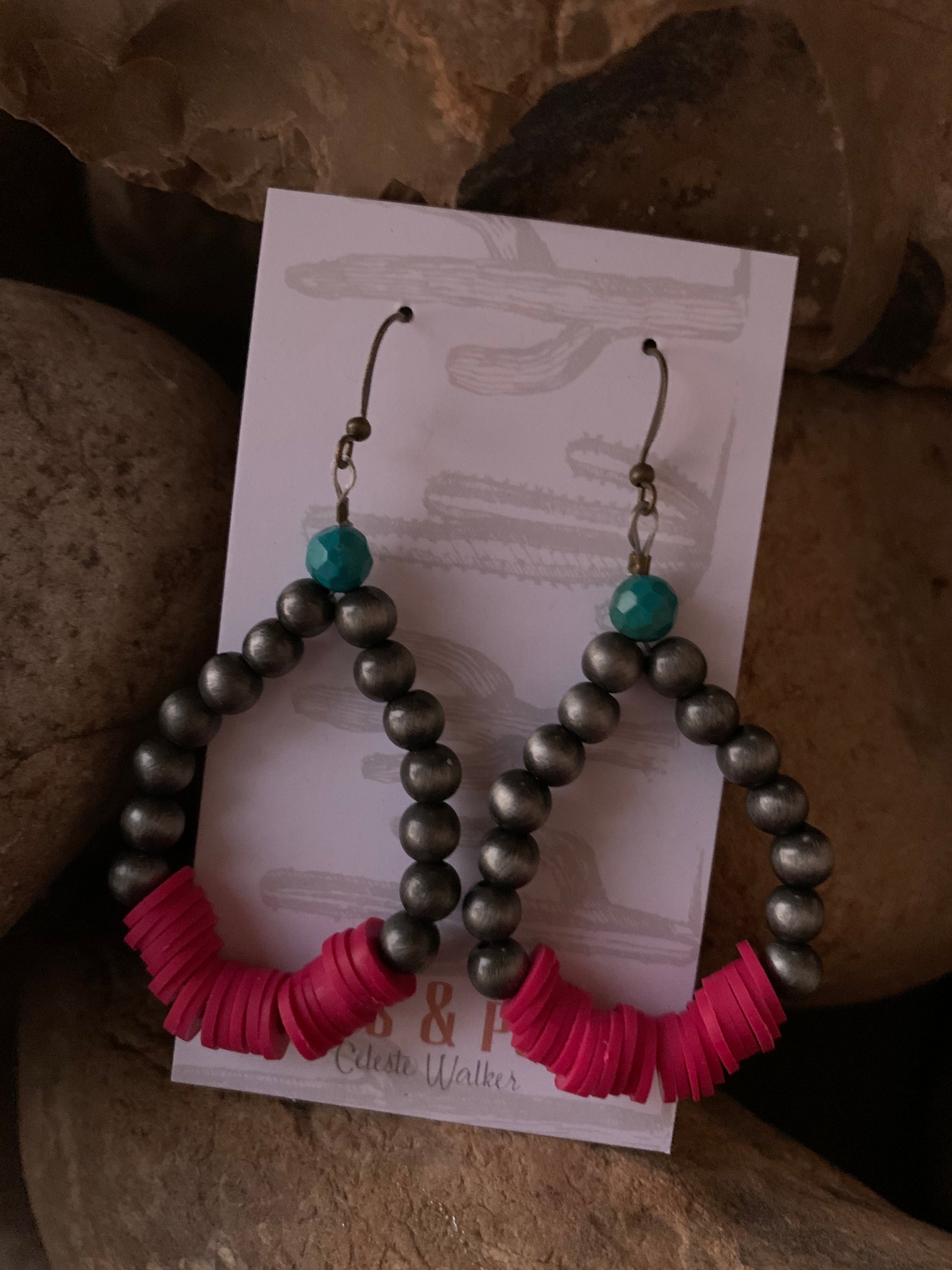 Pearls and Ponies Navajo Color Block Earrings