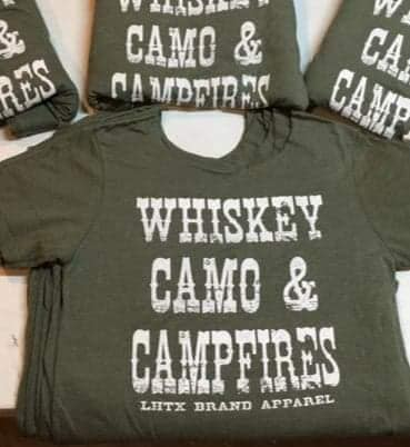 Whiskey Camo Campfires LHTX Tee in Olive