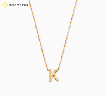 Letter Pendant Necklace in Gold