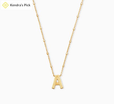 Letter Pendant Necklace in Gold