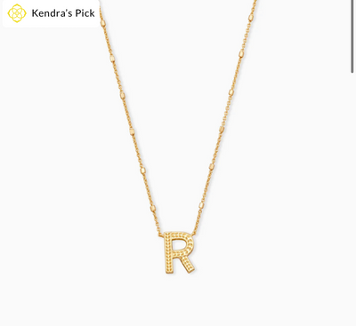 Letter Pendant Necklace in Gold