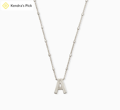 Letter Pendant Necklace in Silver