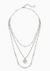 Medallion Coin Multi Strand Necklace In Silver