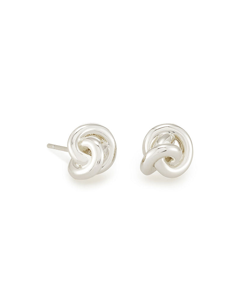 Presleigh Knotted Stud Earrings in Silver