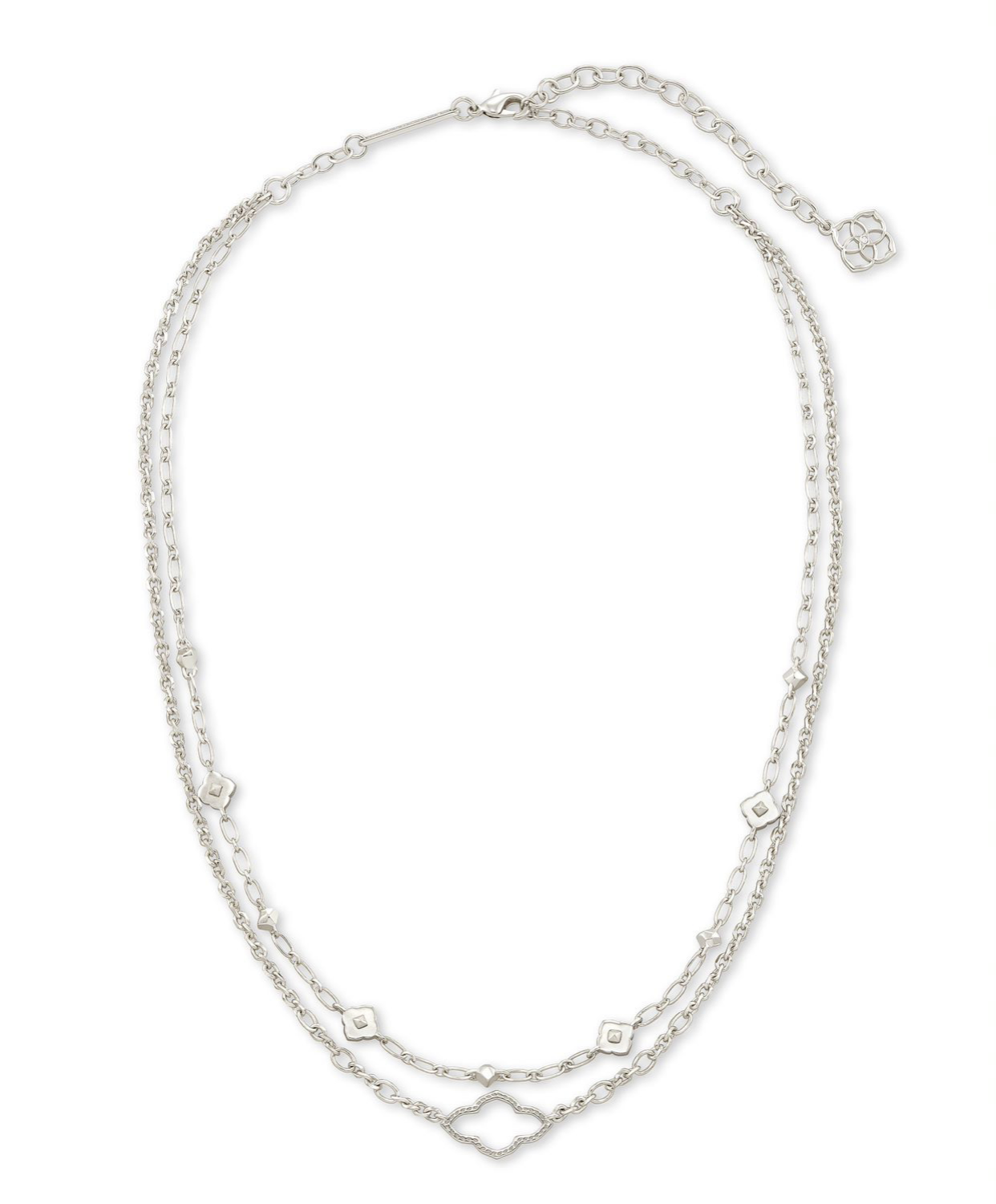 Abbie Multi Strand Necklace in Silver Metal