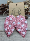 Pink Glitter Petal Earrings