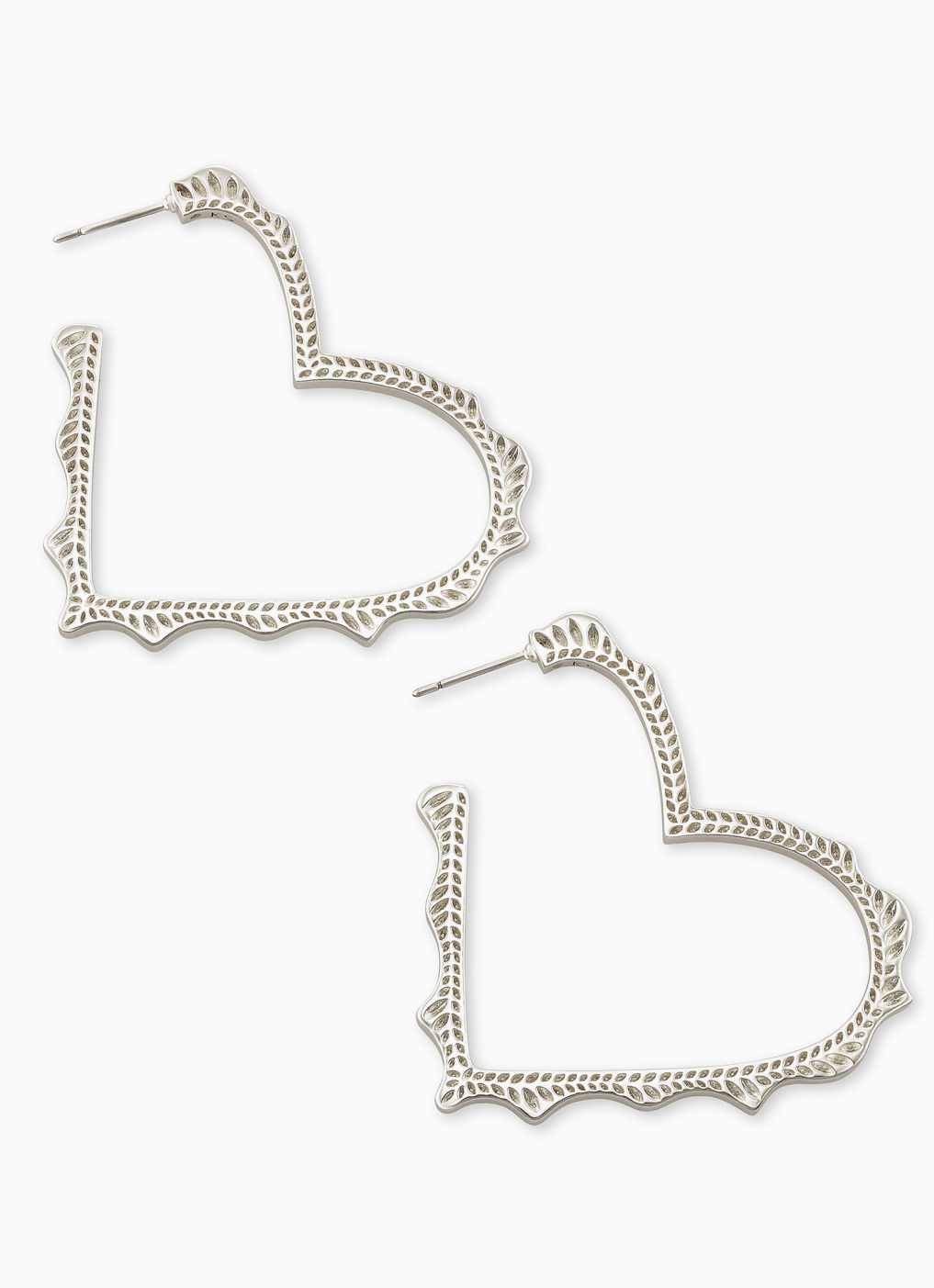 Sophee Heart Hoop Earrings In Silver