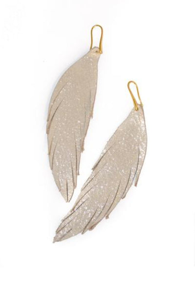 Short Feather Leather Earring