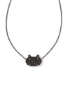 Elisa Cat Pendant Necklace in Gunmetal