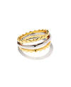 Quinn Triple Band Ring in Mixed Metal