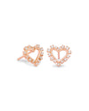 Ari Heart Crystal Stud Earring in Rose Gold