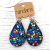 Randan's Blue/Gold/Pink Frameless Dangle Earring