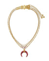 Gemma Triple Strand Necklace in Vintage Gold