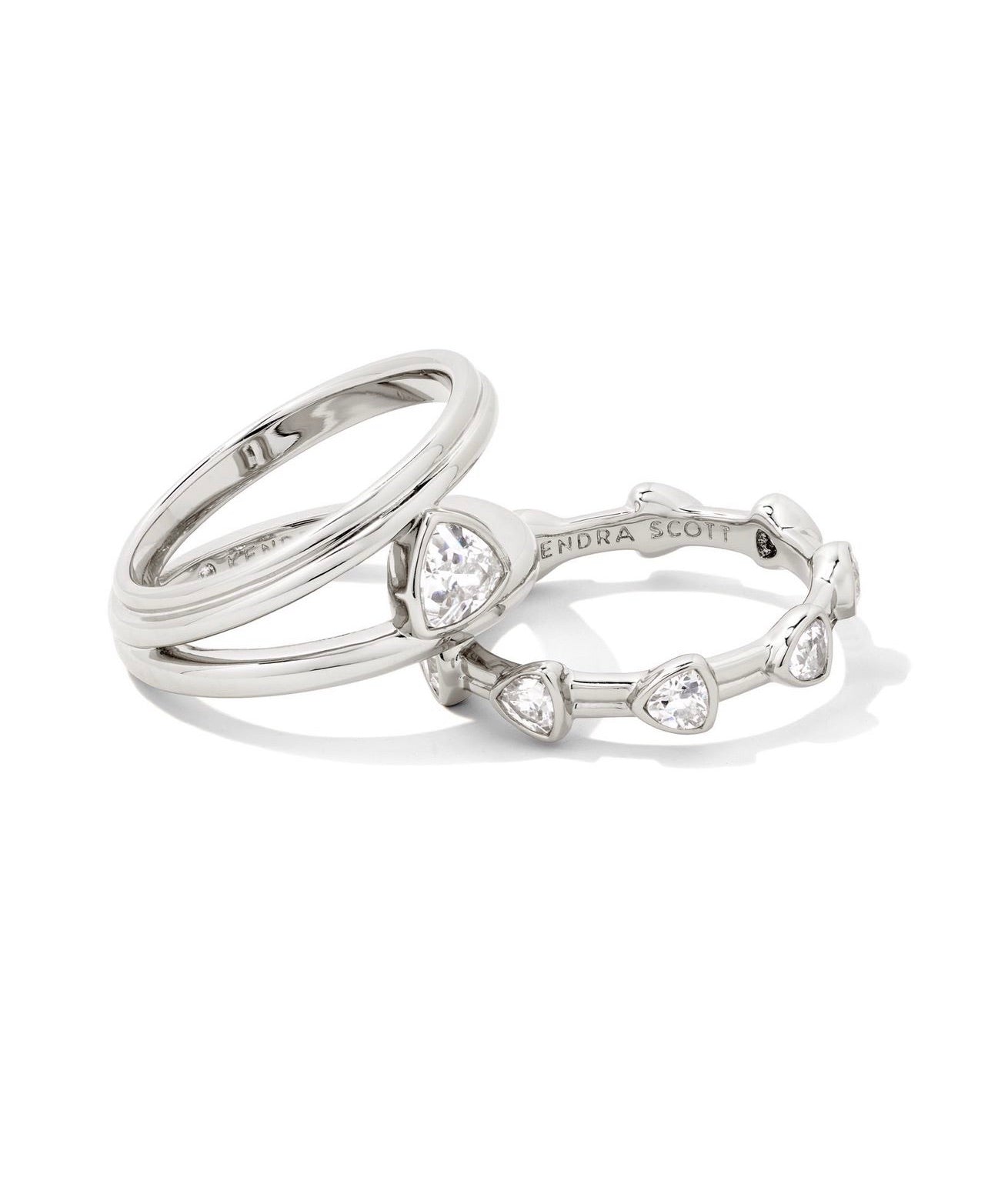 Arden Silver Ring Set in White Crystal