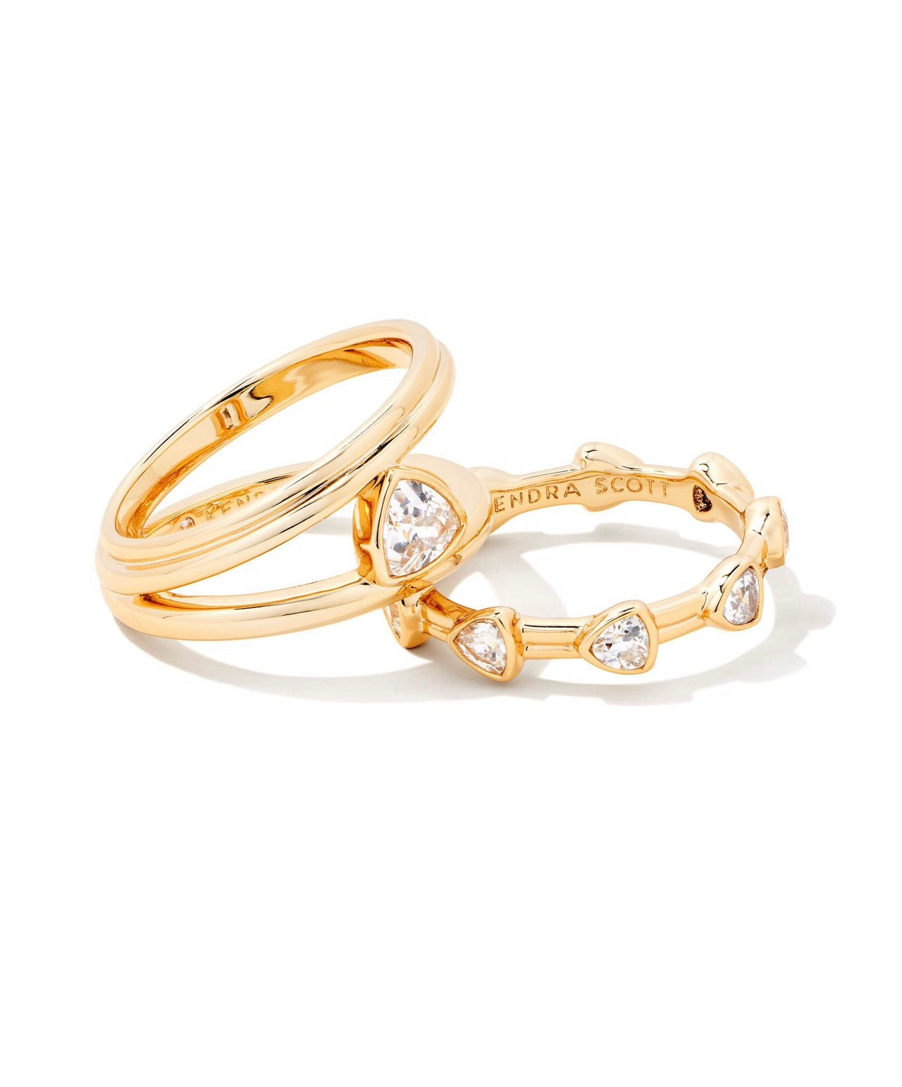 Arden Gold Ring Set in White Crystal