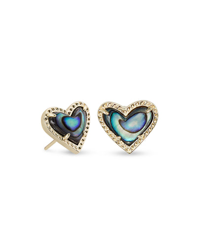 Ari Heart Stud Earring in Gold