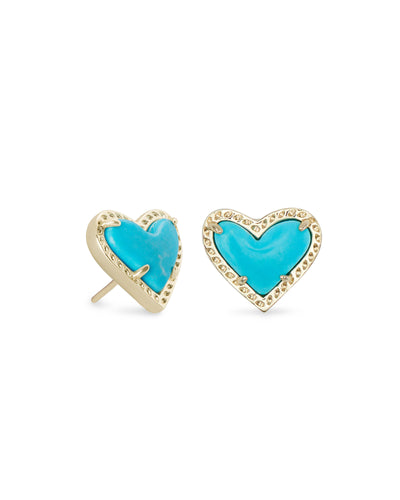 Ari Heart Stud Earring in Gold