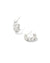 Cailin Silver Crystal Huggie Earrings in White Crystal