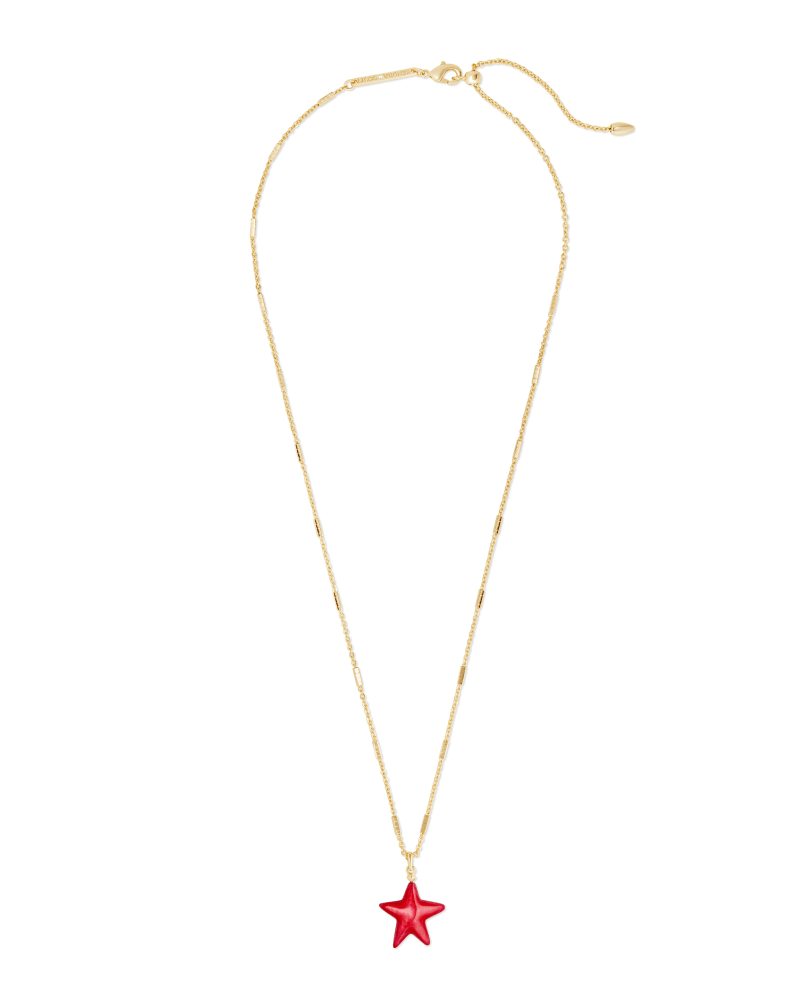 Carved Jae Star Gold Pendant Necklace