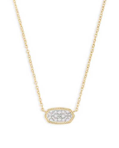 Elisa Pendant Necklace in Gold and Silver Filigree Mix